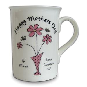 Personalised Flowers in Vase Message Mug