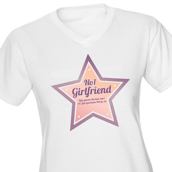 Personalised Number 1 Girlfriend T-Shirt Size 8/10