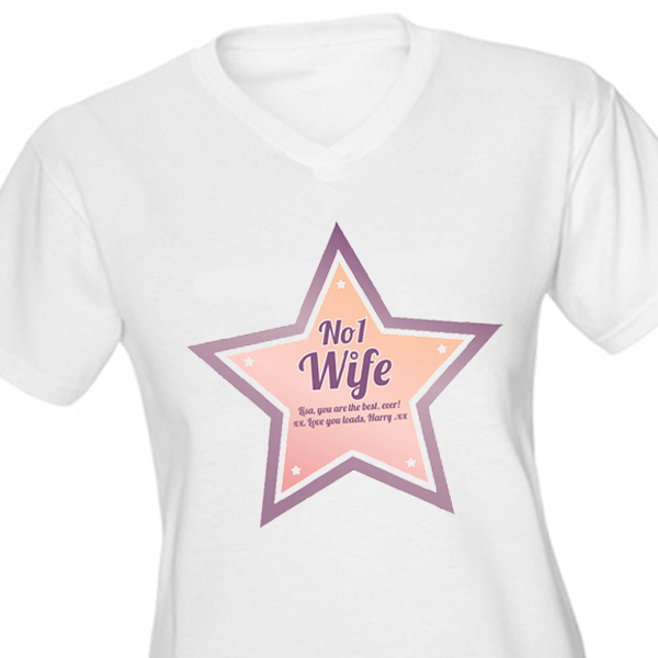 Personalised Number 1 Wife T-Shirt Size 12/14