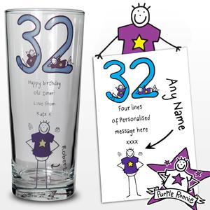 Personalised Purple Ronnie Age Middle Male Pilsner