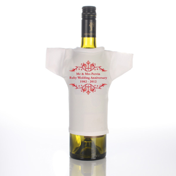 Personalised Ruby Anniversary Wine Bottle T-Shirt