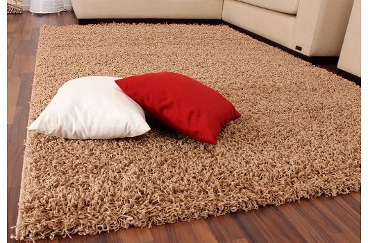 Shaggy Rug High Pile Long Pile Modern Carpet Uni Beige, Dimension:120x170 cm