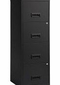 Pierre Henry A4 4 Drawer Maxi Filing Cabinet - Color: Black