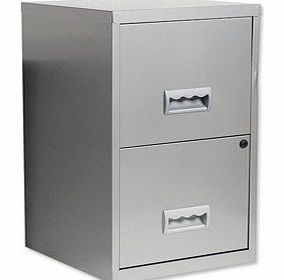 Pierre Henry Filing Cube Cabinet Steel Lockable 2 Drawers A4 W400xD400xH660mm Silver - Ref 595000