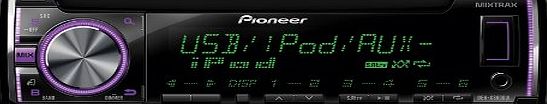 Pioneer DEH-X3600Ui CD Tuner with Front USB, Aux-in, iPod/iPhone Control, MIXTRAX EZ and Custom Multi-Colour