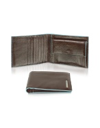 Piquadro Blue Square-Mens Billfold Leather Wallet