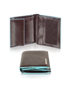 Blue Square-Mens Leather ID Wallet