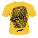 Plastic Head Sherlock Mens T-Shirt - Fingerprint (Yellow)