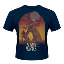 Star Wars Mens T-Shirt - Sunset Poster (Blue)
