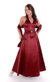 Promod A-Line Halter Neck Bridesmaids Dress - Wine - Medium