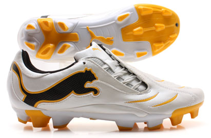 Puma Football Boots Puma PowerCat 3.10 FG Football Boots White/Black/Yellow