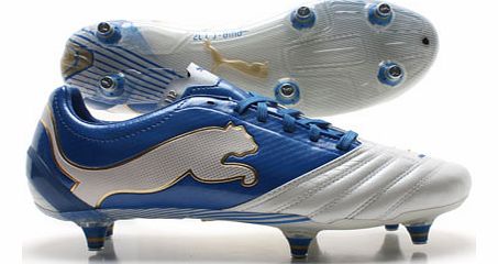 Puma Powercat C 1.12 SG Football Boots White/Blue/Gold