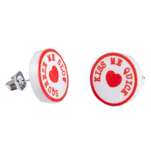 Punky Pins Kiss Me Quick Squeeze Me Slow Stud Earrings from