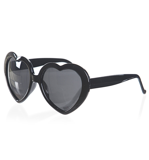 Punky Pins Retro Black Heart Sunglasses from Punky Pins