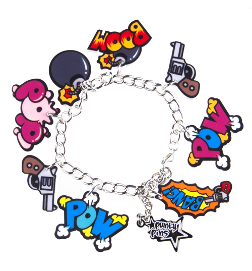 Punky Pins Retro Comic Book Explosions Charm Bracelet from