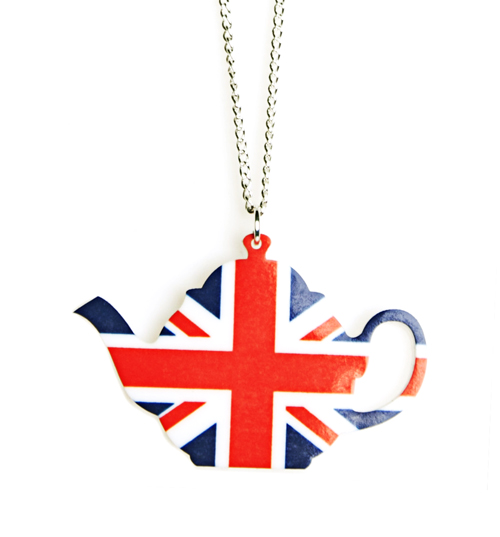 Punky Pins Union Jack Flag Teapot Necklace from Punky Pins