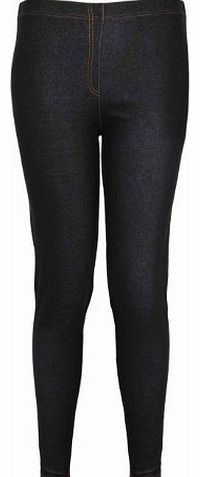 New Womens Ponte Denim Jeans Leggings Ladies Plus Size Elasticated Waist Stretch Fit Trousers Jeggings Navy Blue Size 14