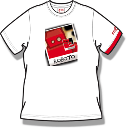 Red Robot Roboto Menand#39;s Organic White T-Shirt