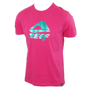 Reef Mens Mens Reef Brand LX T-Shirt. Magenta