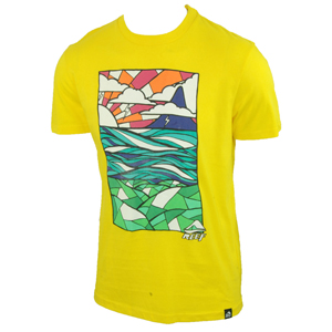 Reef Mens Mens Reef Leadlight T-Shirt. Yellow