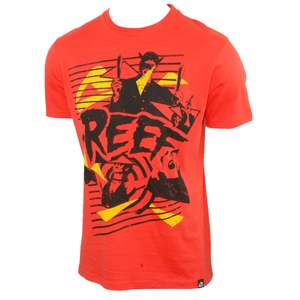 Reef Mens Mens Reef OMG T-Shirt. Red