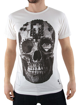 Religion White Skull Studded T-Shirt