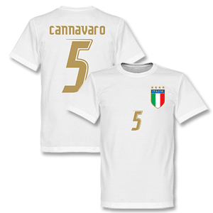 Retake 2006 Italy Cannavaro T-shirt - White