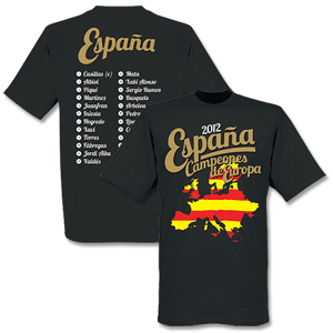 Retake 2012 Spain Campeones Squad T-Shirt - Black