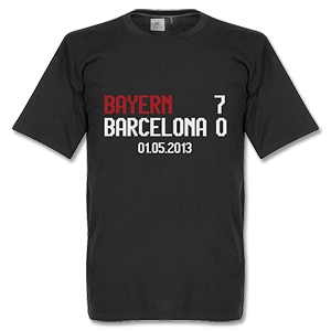 Retake Bayern v Barcelona Aggregate Scoreboard T-shirt
