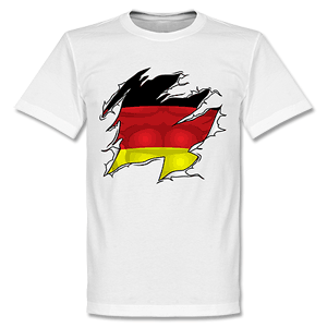Retake Germany Ripped Flag T-Shirt - White