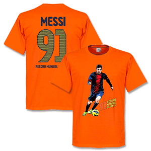 Retake Messi 91 World Record Goals T-shirt - Orange