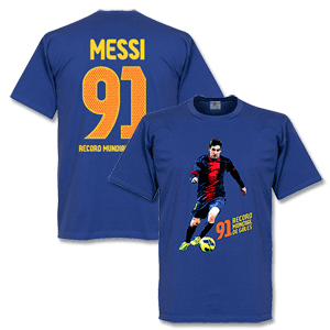 Retake Messi 91 World Record Goals T-shirt - Royal