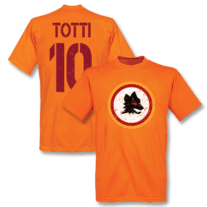 Retake Roma Vintage Crest with Totti 10 T-shirt - Orange