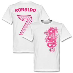 Retake Ronaldo No.7 Dragon T-shirt - White/Pink