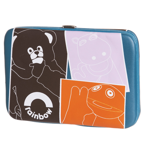 Retro Squares Rainbow Characters Clasp Wallet