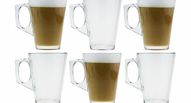 Rink Drink Latte Coffee Glasses - 250ml (8.8oz) - Gift Box of 6