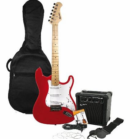 Rockburn ST Style Electric Guitar Pack - Red