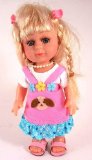 RSC 8 inch mini girl doll with pink pinafore and sandals
