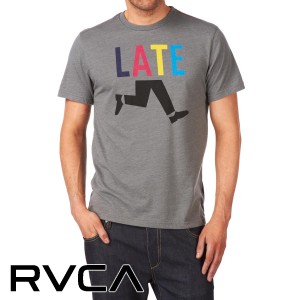 RVCA T-Shirts - RVCA Late T-Shirt - Grey Noise