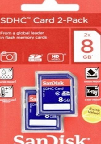 Sandisk Memory Card - SDHC - 8GB - Class2 (2 Pack)