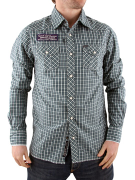 Scotch and Soda Green Check Long Sleeved Checked