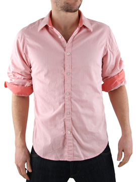 Scotch and Soda Pink Fixed Sleeve Shirt