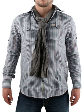 Blue Stripe Shirt and Scarf