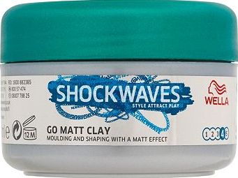 Shockwaves, 2041[^]10047553 Wella Shockwaves Extrovert Go Matt Clay 75ml