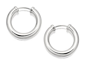 silver 20mm Tube Hoop Earrings 061336