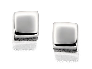 silver Cube Earrings 060291