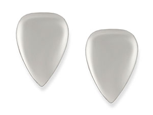 silver Curved Shield Earrings 060190