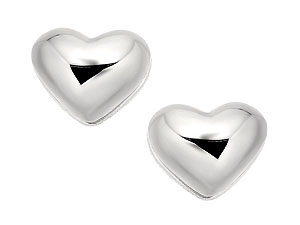 silver Heart Stud Earrings 060194