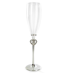 silver Plated Single 21st Birthday Champagne Glass