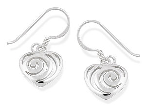 silver Swirly Hearts Earrings 060619